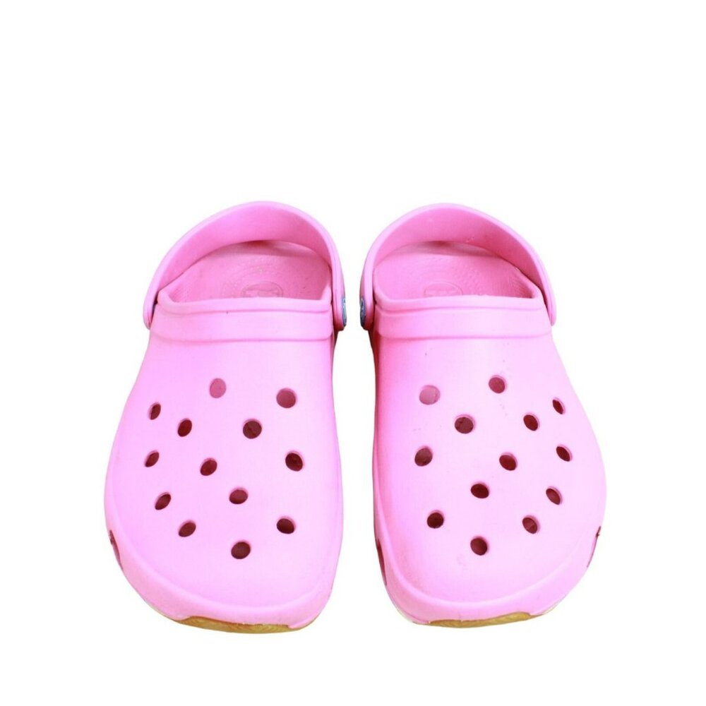 Crocs Retro Classic Unisex Pink Rubber Gum Sole Slip On Comfort Flat Clogs Sz 8 - Picture 4 of 9